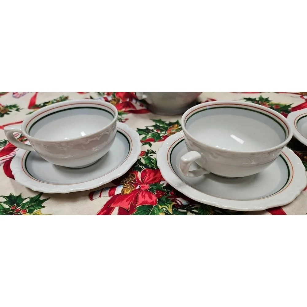 Tea‎ Set, 6 Small Coffee Cups, 6 Saucers, Cream and Sugar and Teapot, Kahla 166